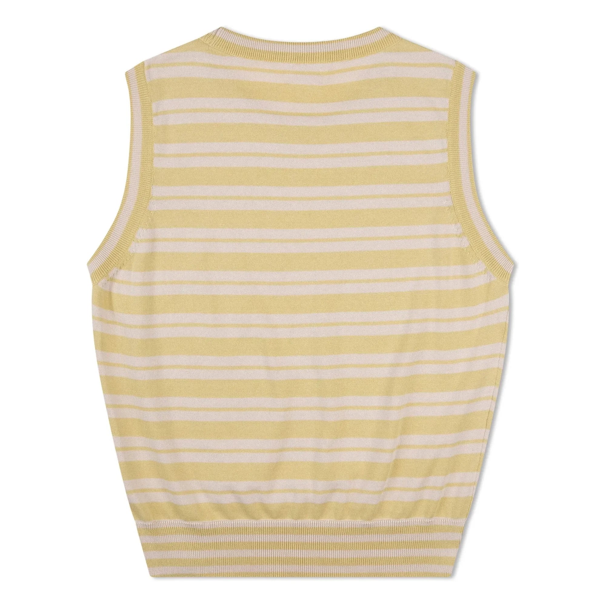 Matona - Camiseta de tirantes de punto fino de algodón orgánico a rayas | Amarillo pálido