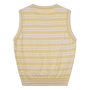 Matona - Camiseta de tirantes de punto fino de algodón orgánico a rayas | Amarillo pálido