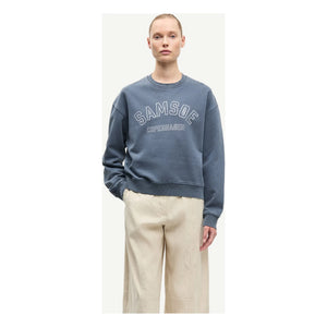 Samsoe Samsoe - Savan organik pamuk sweatshirt | Gri mavi