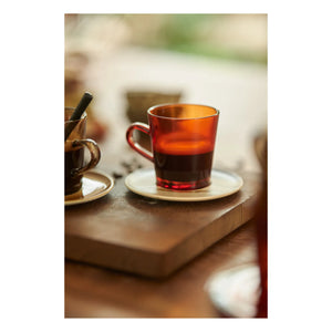 HKliving - Tazas de café de los 70 - Juego de 4 | Ámbar
