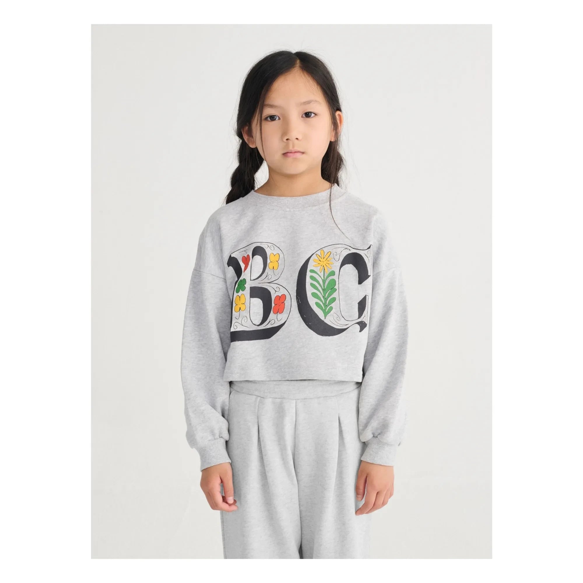 Bobo Choses - Sudadera corta de algodón orgánico BC | Gris jaspeado
