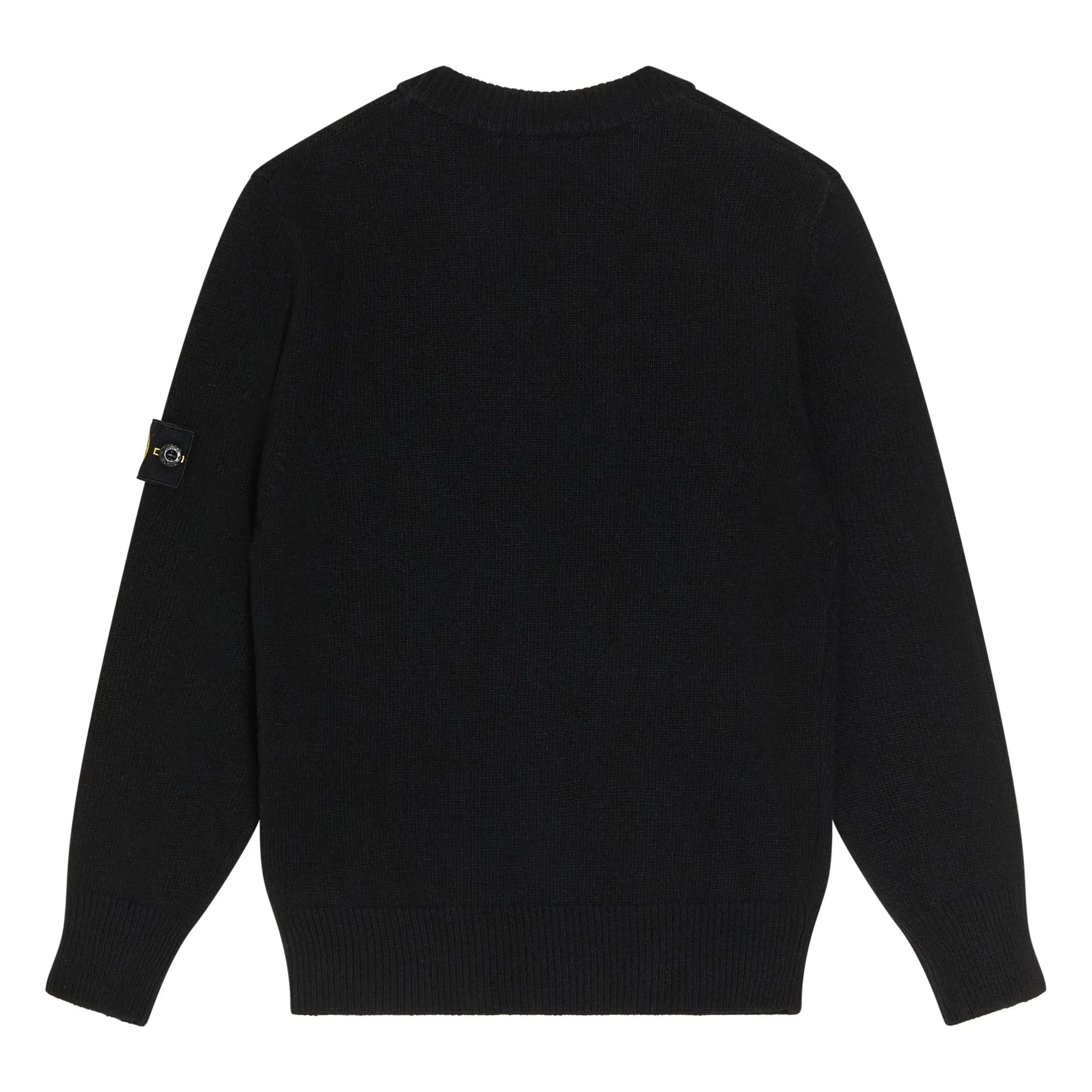 Stone Island - Jersey de lana con logo | Negro