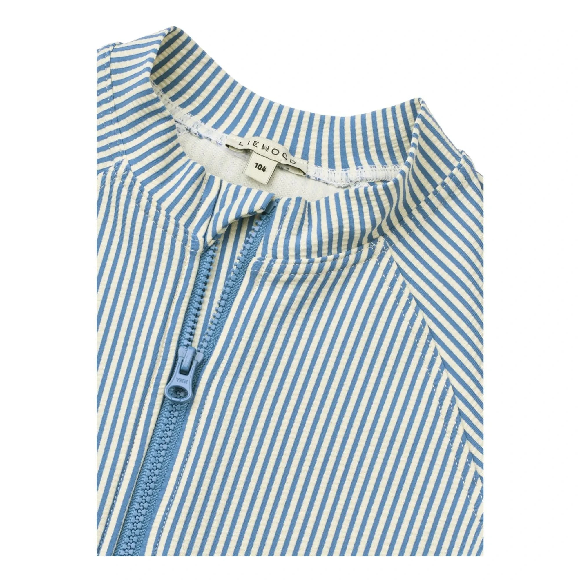 Liewood - Traje de neopreno con protección UV de seersucker a rayas Max de fibras recicladas | Azul