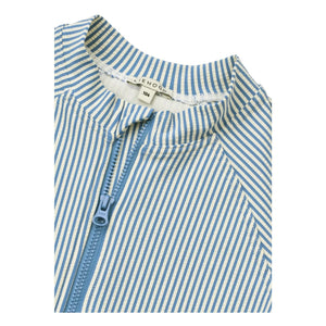 Liewood - Traje de neopreno con protección UV de seersucker a rayas Max de fibras recicladas | Azul