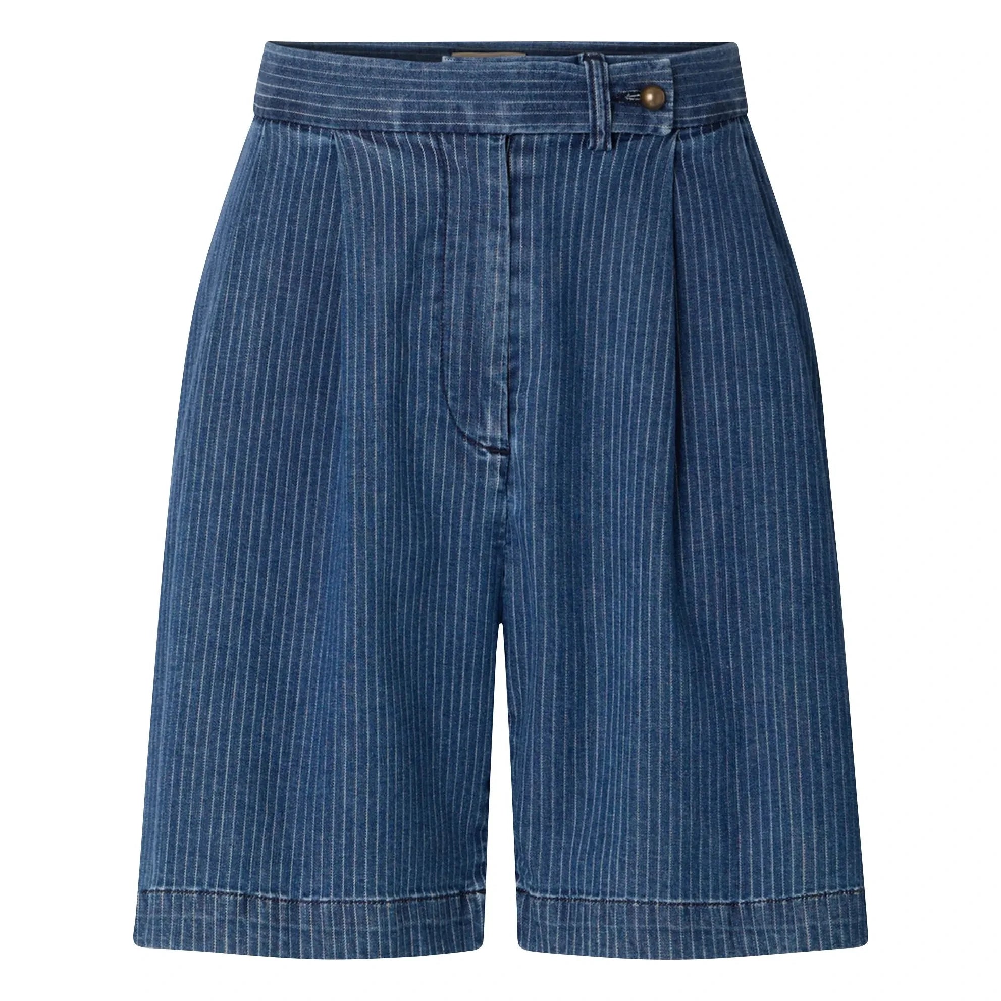 Sessùn - Shorts de rayas de algodón Santa Port | Azul marino