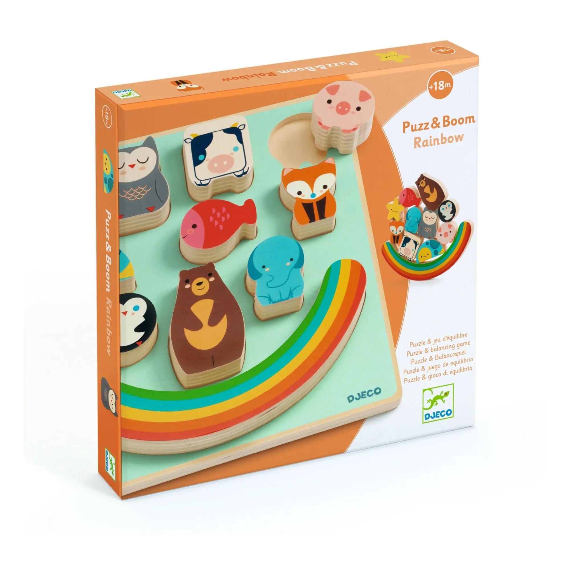 Djeco - Rompecabezas de equilibrio Boom Rainbow
