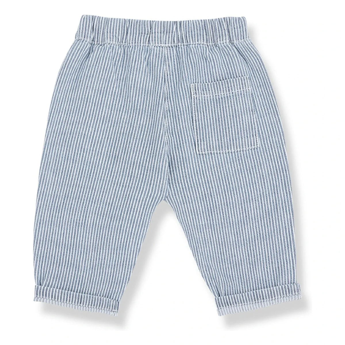 1+ in the family - Pantalones de algodón orgánico a rayas Sineu | Azul claro