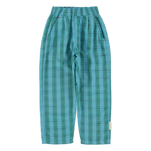 Piupiuchick - Pantalón de tartán de algodón orgánico | Azul