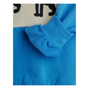 Mini Rodini - Sudadera de algodón orgánico con estampado de pantera | Azul celeste
