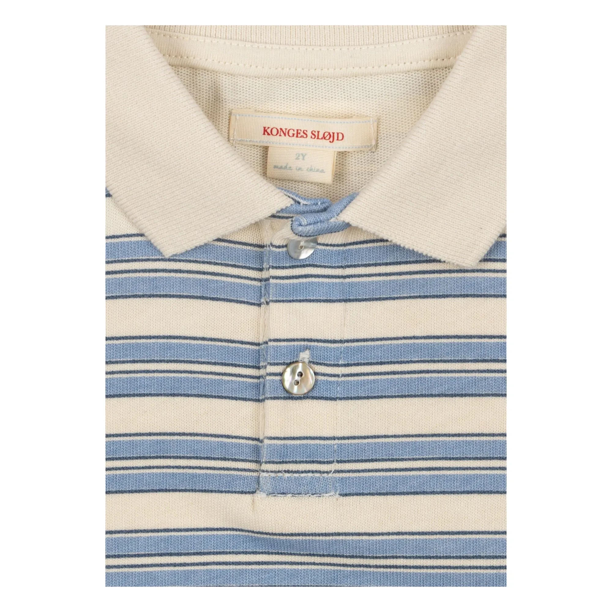 Konges Sløjd - Polo de algodón orgánico a rayas moteadas | Azul