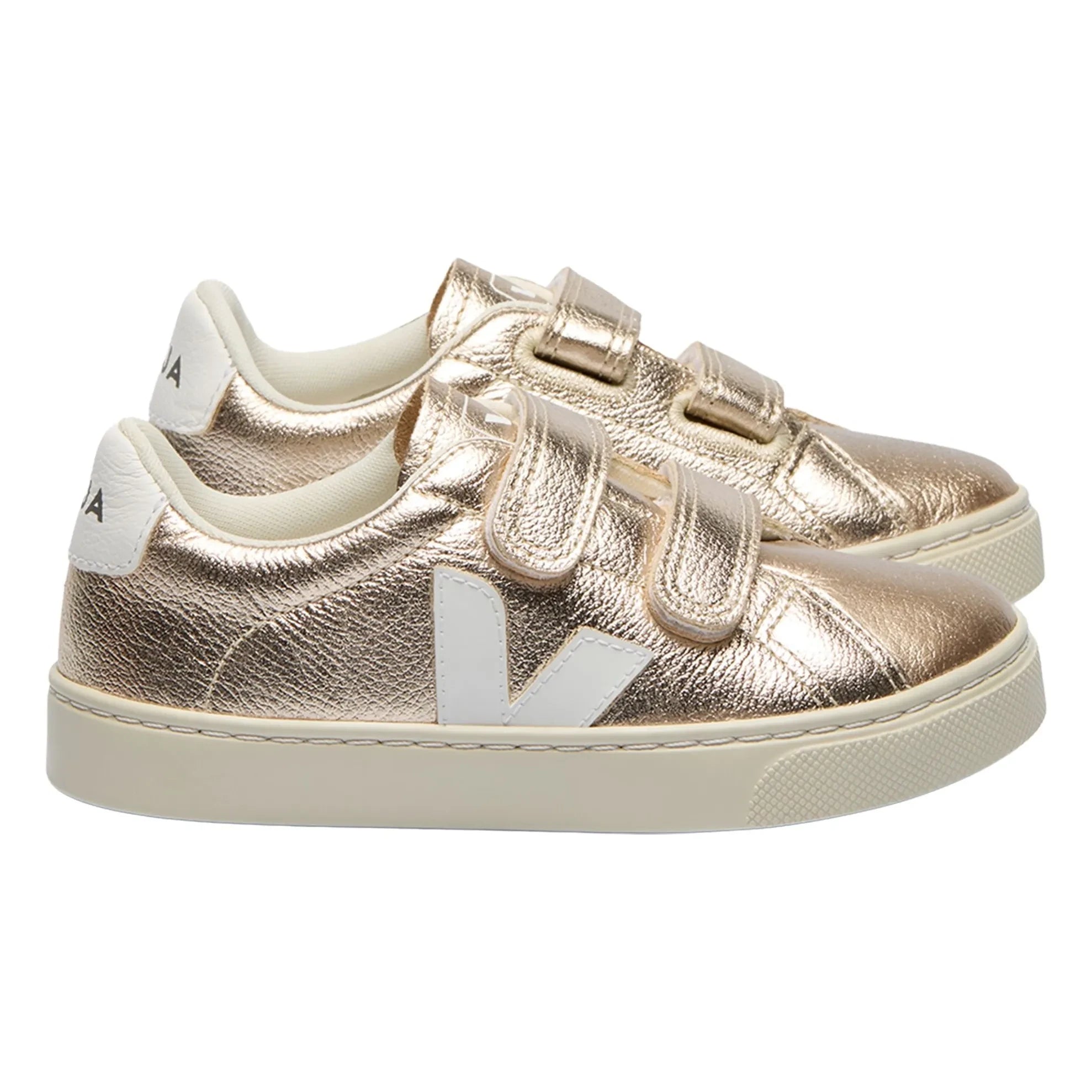 Veja - Zapatillas de piel Esplar O.T. con rayas | Marrón dorado
