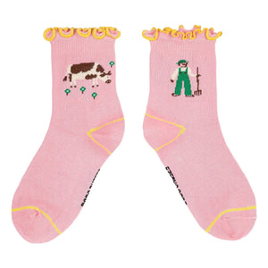 Bobo Choses - Calcetines con volantes de granja de algodón orgánico | Rosa