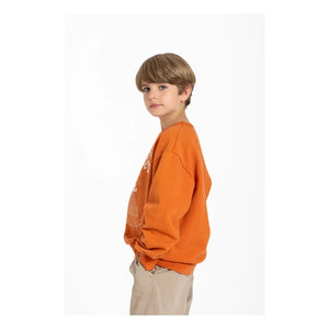 Hundred Pieces - Ryde Spaghetti Sudadera de Algodón Orgánico | Rojo Herrumbre
