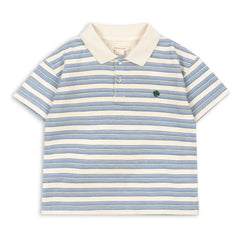 Konges Sløjd - Polo de algodón orgánico a rayas moteadas | Azul