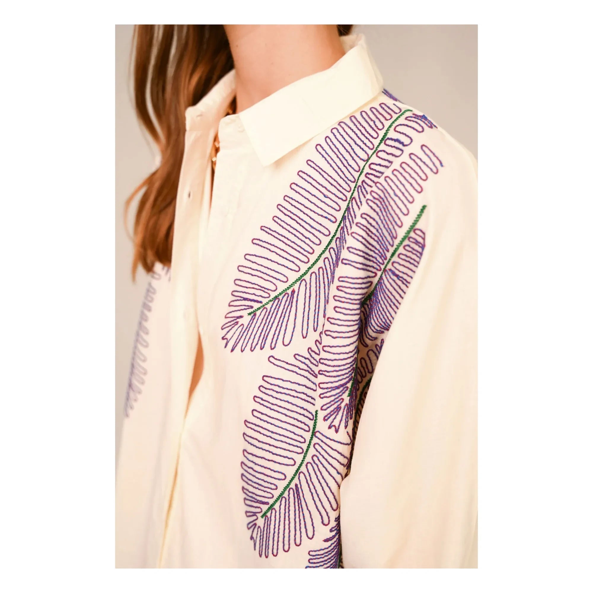 Vestido de voile de algodón bordado Sacrécoeur - Lou Taro | Blanco