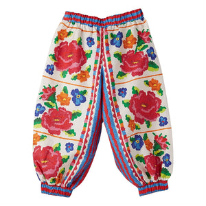 Fábula - Pantalón elástico floral | Rojo