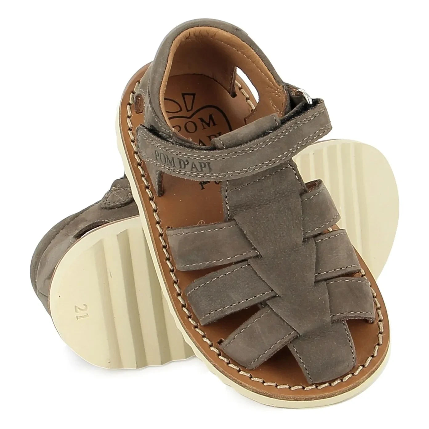 Pom d'Api - Sandalias Waff Papy Nubuck | Marrón glacé