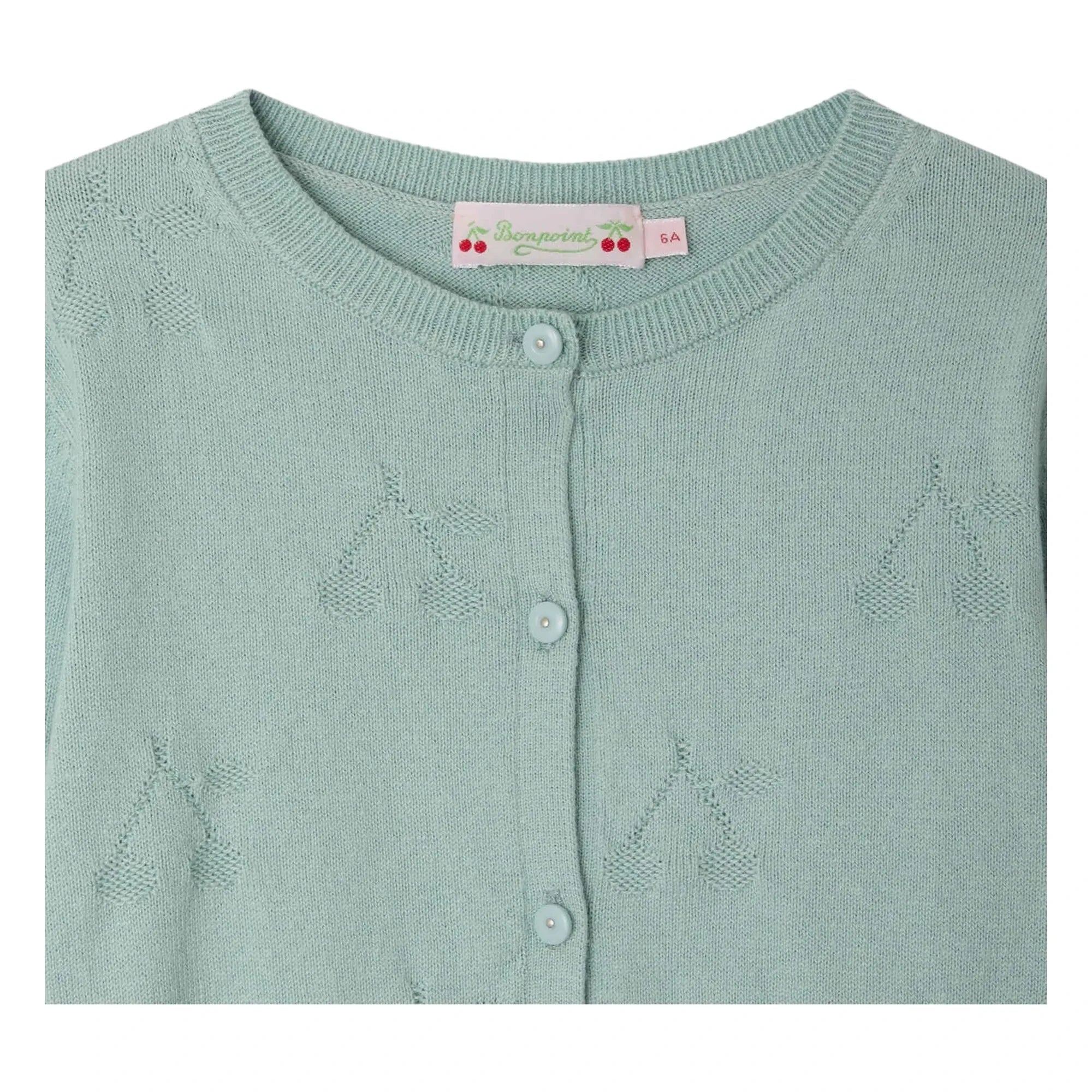Bonpoint - Cárdigan Pointelle Lysia Algodón Orgánico | Celadón