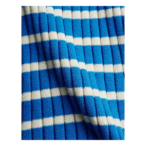 Mini Rodini - Vestido acanalado a rayas de algodón orgánico | Azul