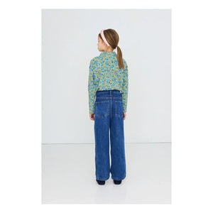 Tinycottons - Jersey de cuello alto a rayas de algodón orgánico | Azul