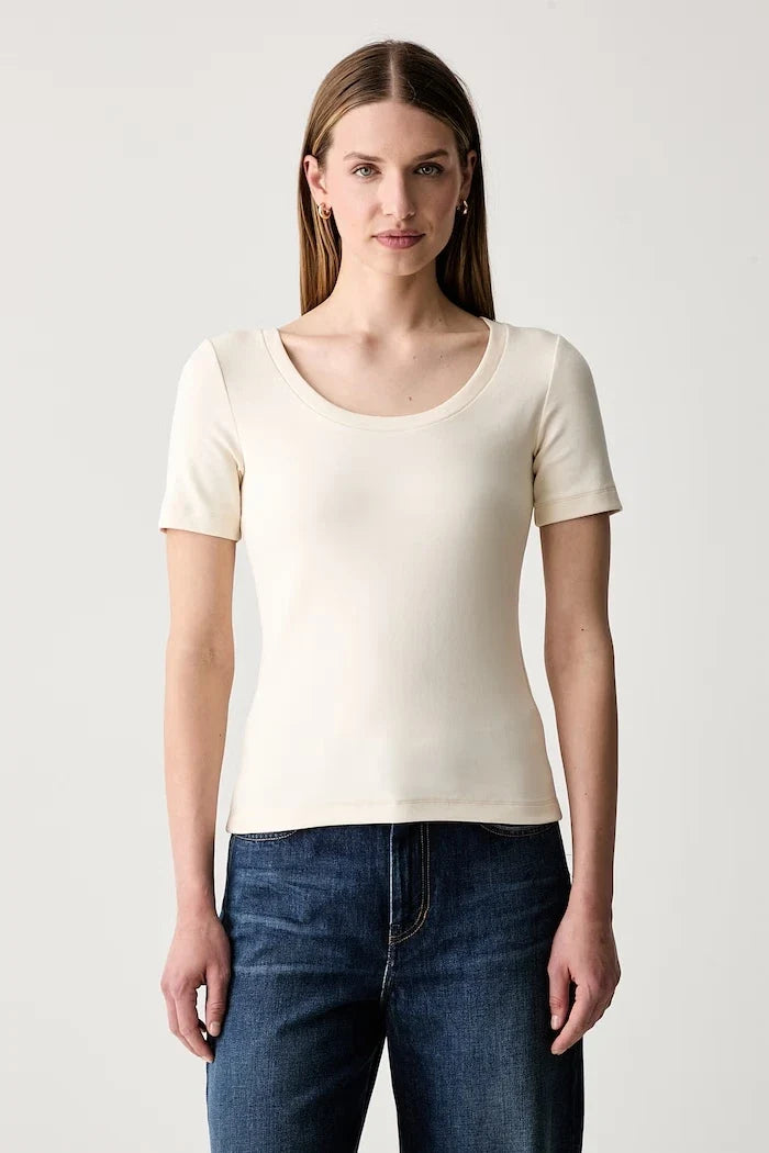 Weekend Max Mara camiseta de mujer básica de algodón y elastano WKDMULTIJ