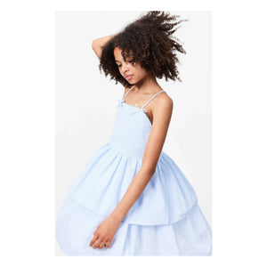Molo - Vestido de volantes con rayas Chelsea Algodón orgánico | Azul claro