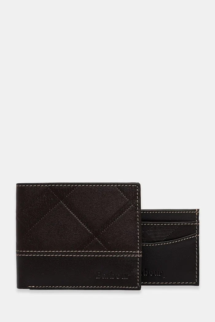 Cartera y tarjetero de cuero Barbour para hombre Tyneside