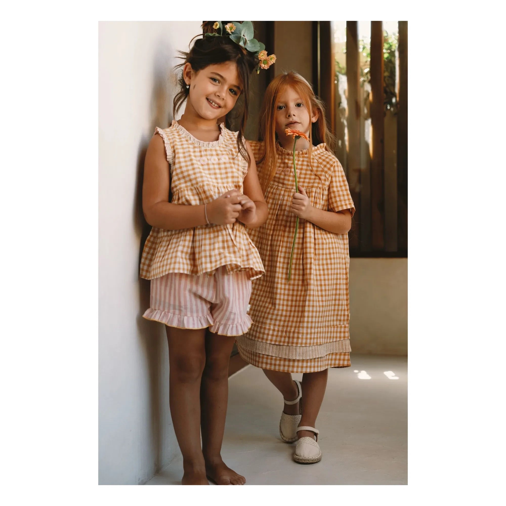 Lilinoa - Short con volantes a rayas Alban | Rosa