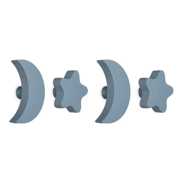 Nofred - Ganchos Estrella y Luna - Juego de 4 | Azul