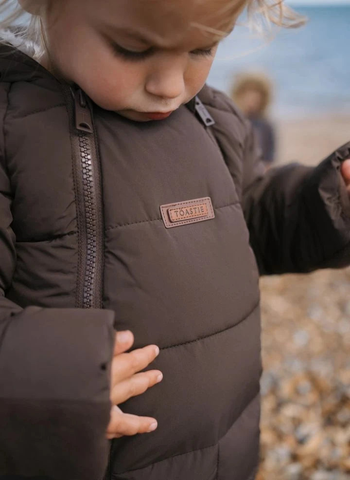 Töastie - Chaqueta Cloud con Capucha de Piel Sintética Impermeable | Marrón