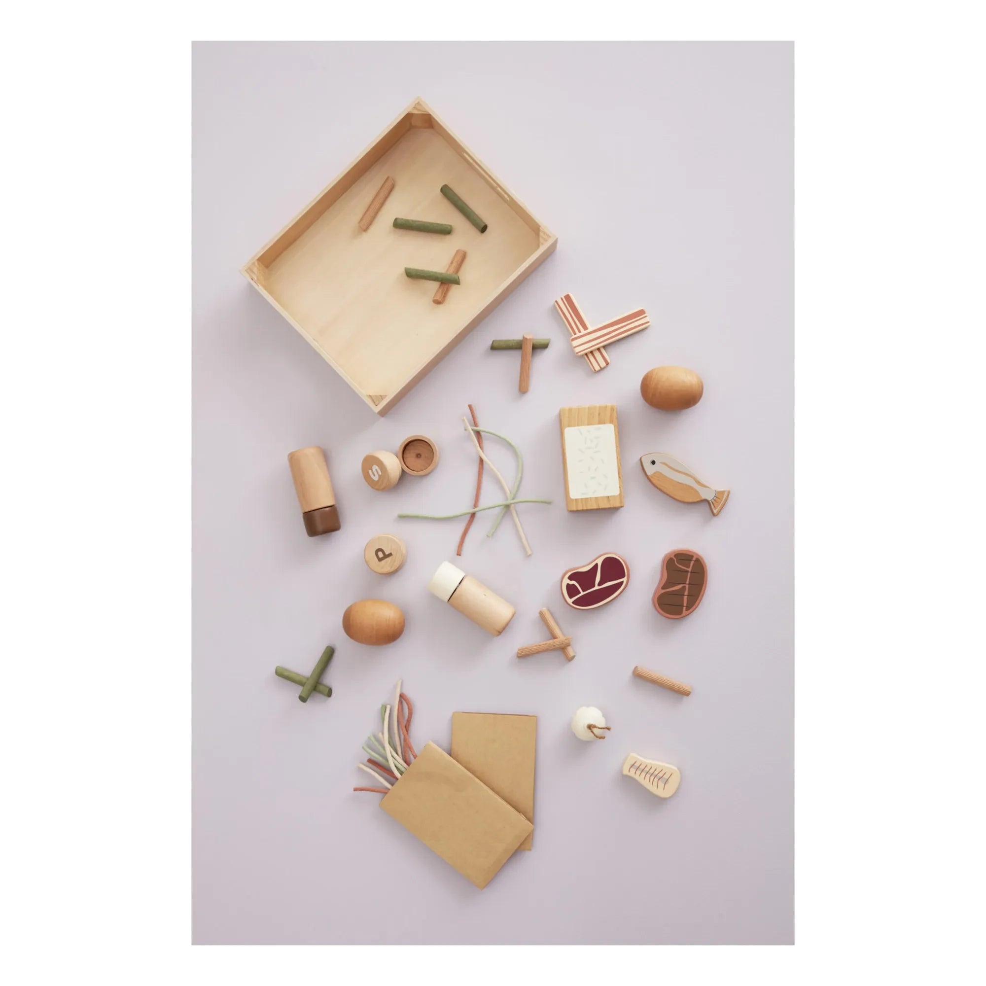 Kid's Concept - Caja de madera con alimentos de juguete