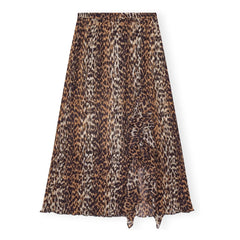 Ganni - Falda georgette de fibra reciclada | Leopardo