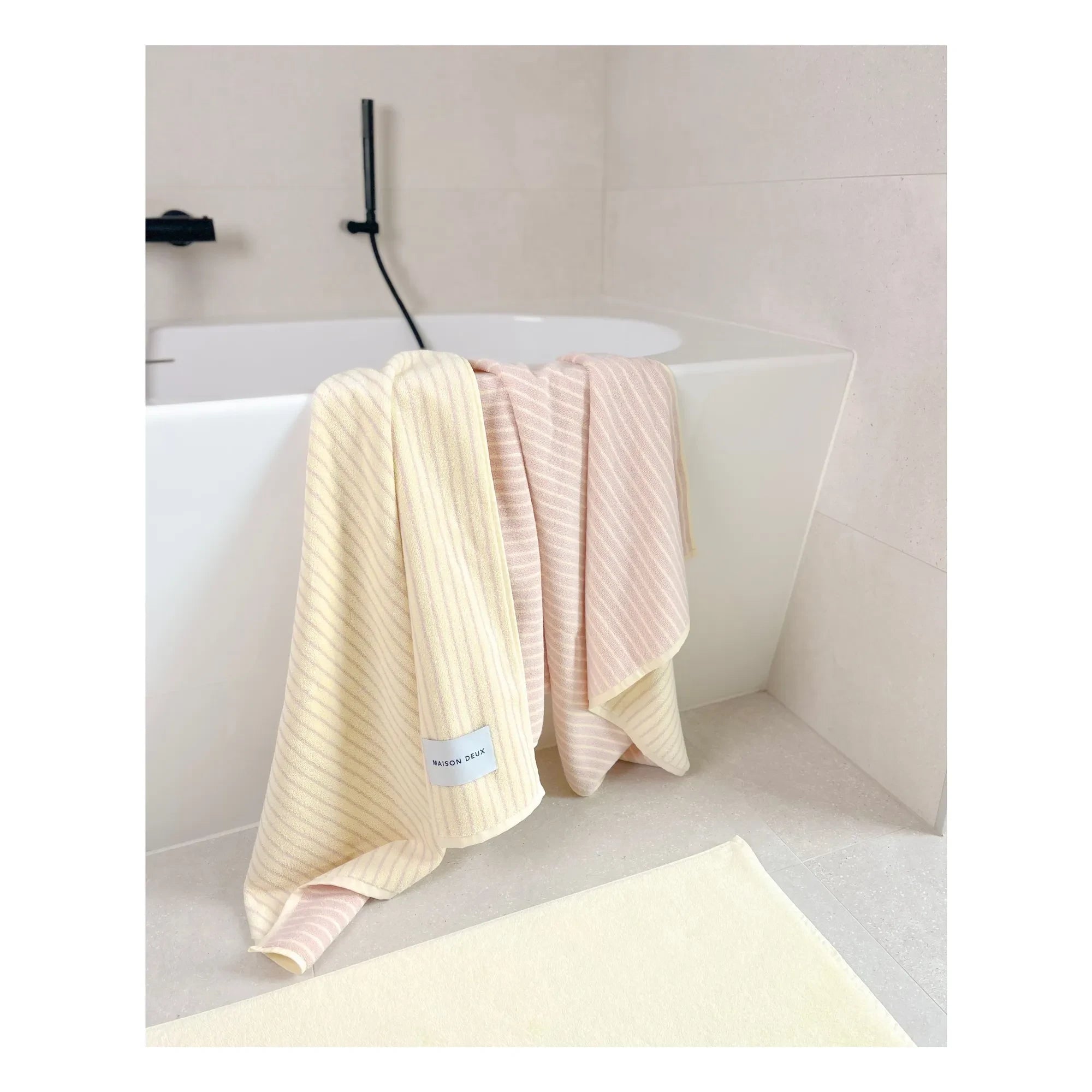 Maison Deux - Çizgili banyo havlusu | Sarı