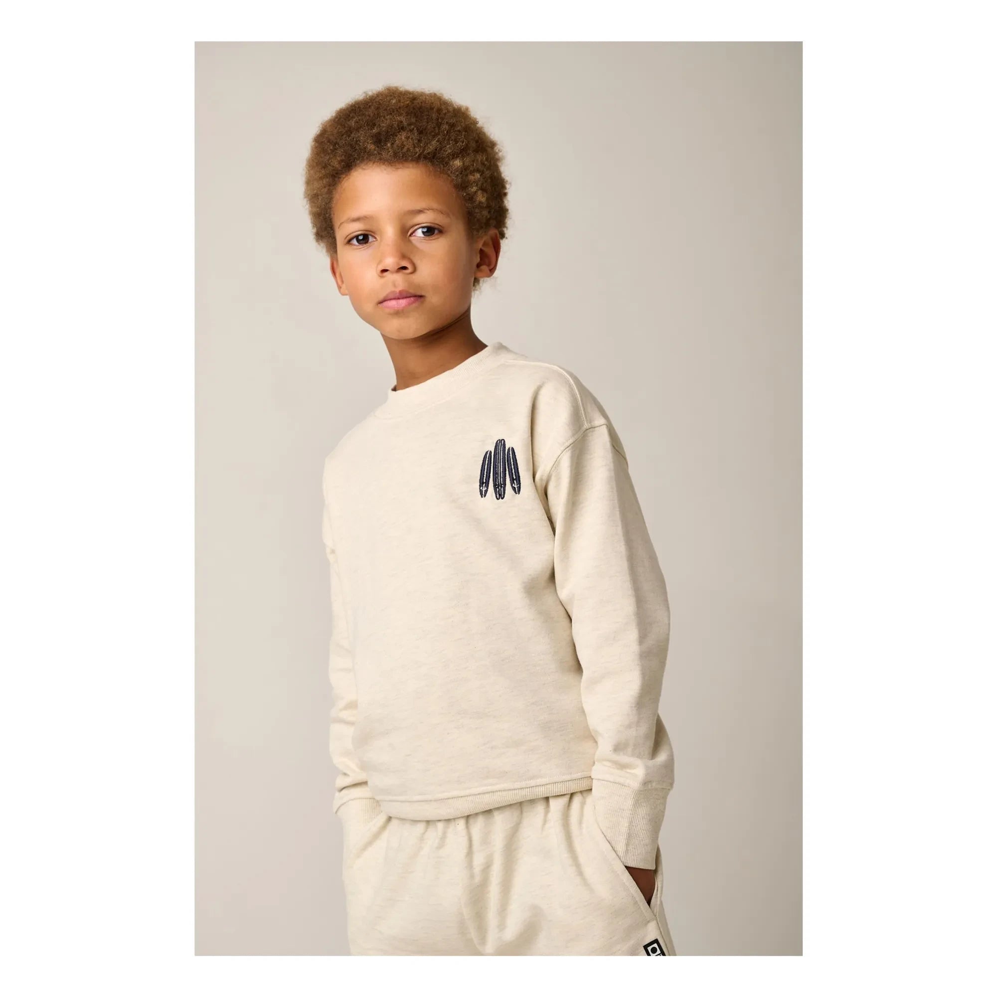 Tumble N'Dry - Sudadera oversize de algodón orgánico Seashore | Blanco jaspeado