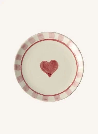 Rice - Plato de Cerámica en Forma de Corazón | Rojo