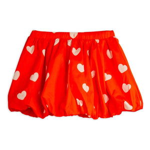 Mini Rodini - Falda Globo Corazones Algodón Orgánico | Rojo