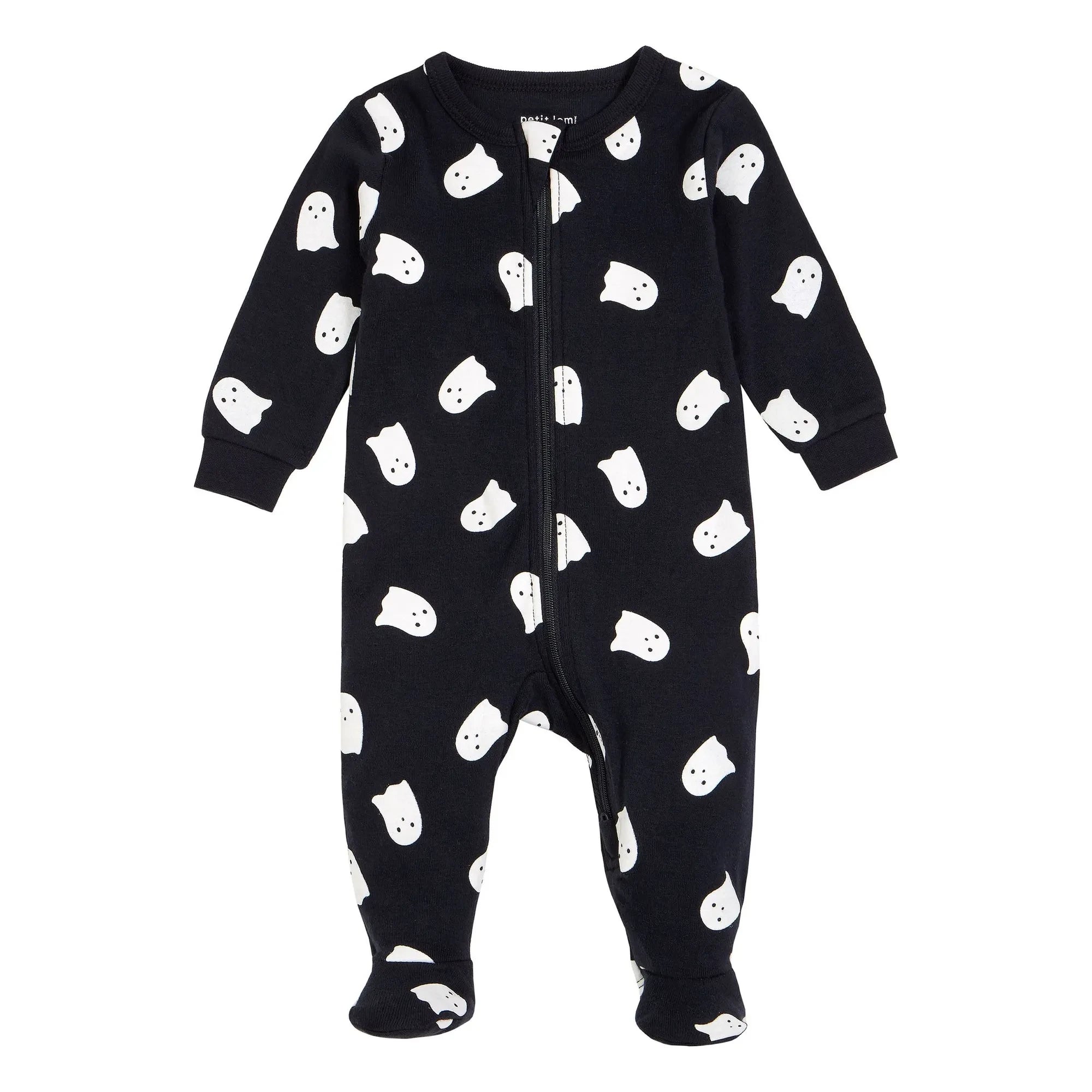 Petit Lem - Pijama con pies de fantasma que brillan en la oscuridad | Negro