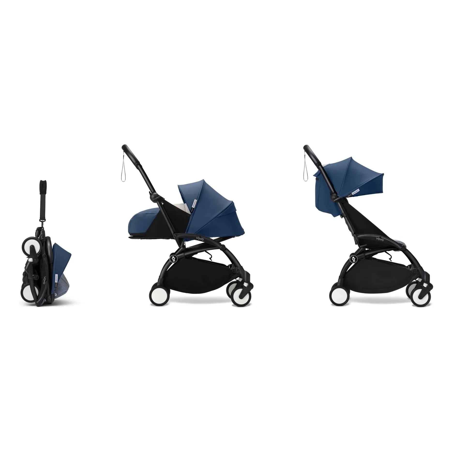Stokke® - Cochecito YOYO³ completo 0+ y 6+ chasis negro | Air France Blue