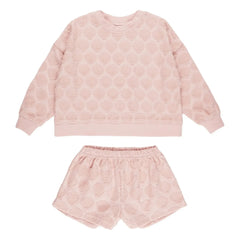 Rylee + Cru - Conjunto de Sudadera y Shorts de Felpa | Rosa Claro