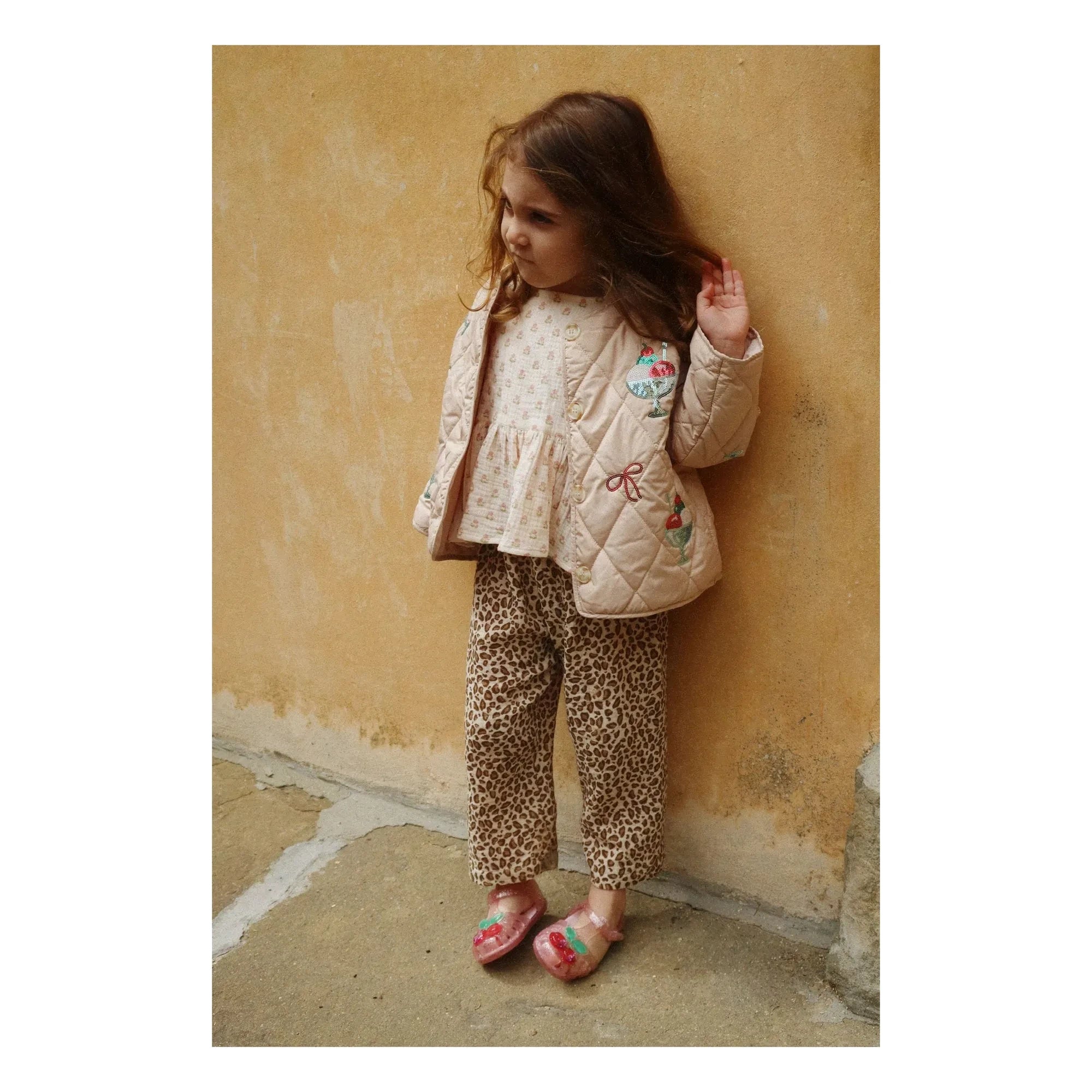 Konges Sløjd - Chaqueta acolchada con lentejuelas Flora Glaces | Rosa claro