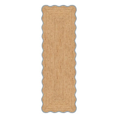 Capas - Alfombra de pasillo de yute con vieiras | Azul