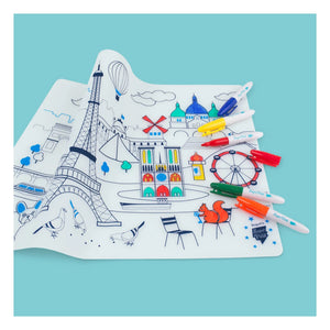 Superpetit - Individuales Paris para colorear con pulsera y 5 rotuladores