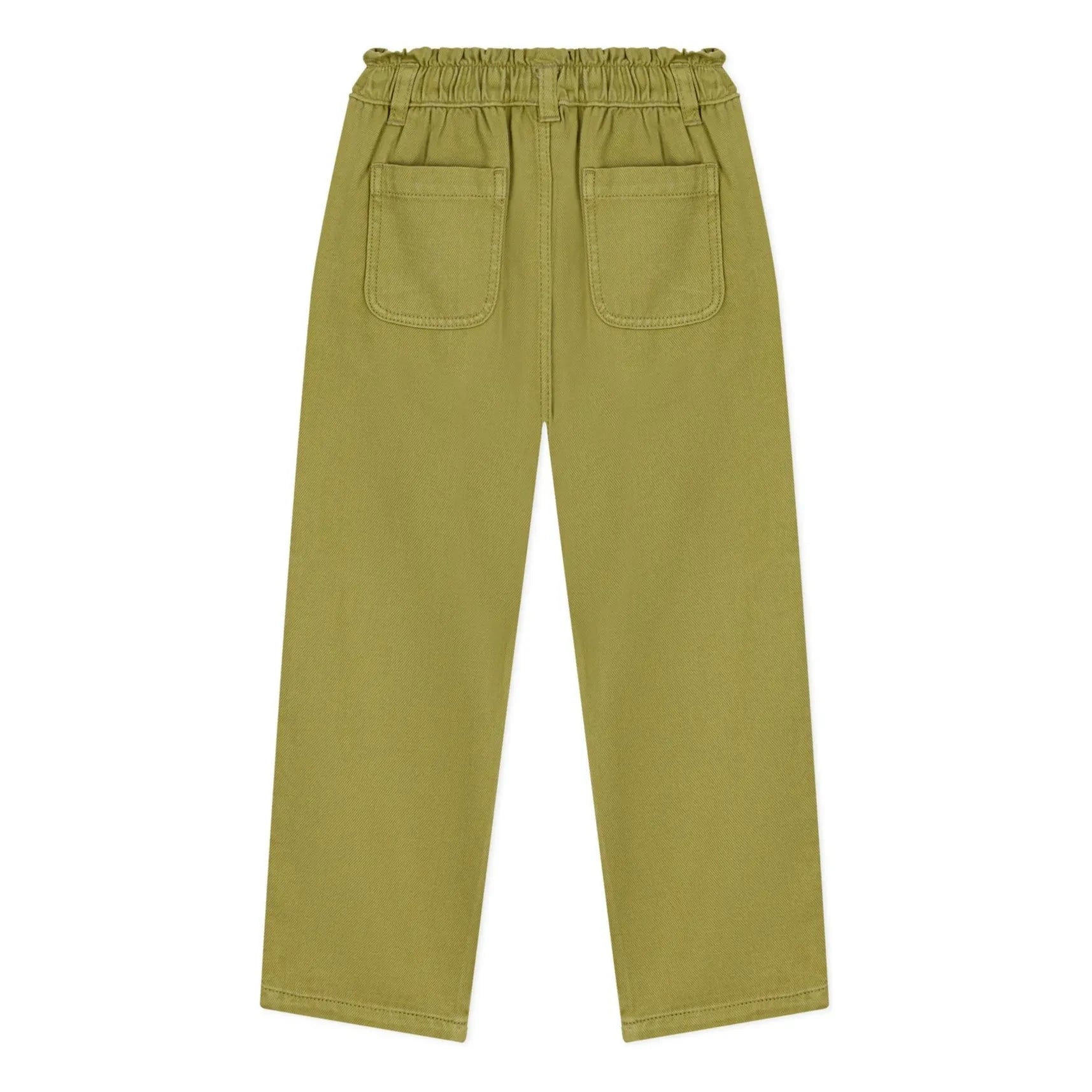 Petit Bateau - Pantalón de sarga con cordón en la cintura | Verde oliva