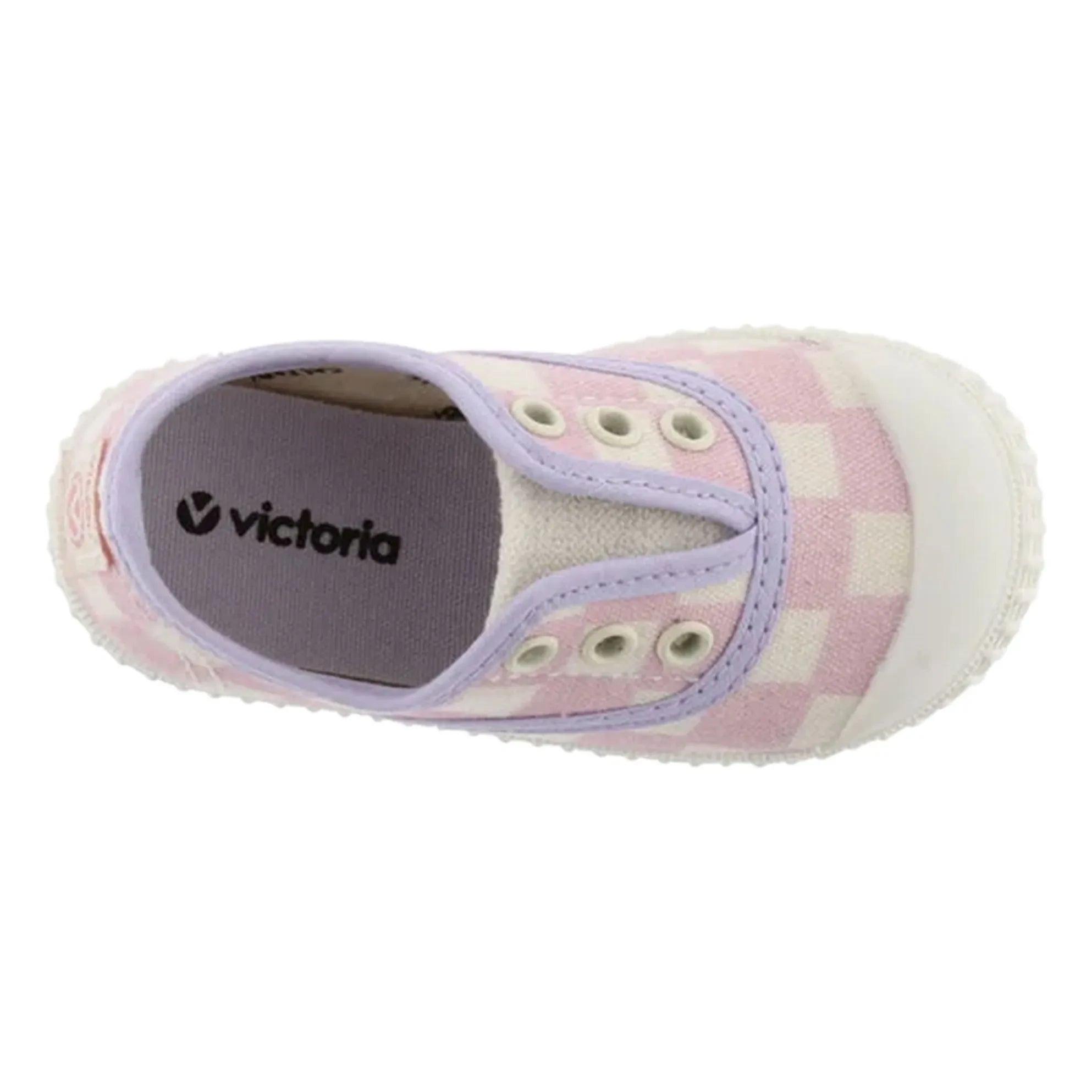 Victoria - Zapatillas de lona a cuadros rayados | Rosa