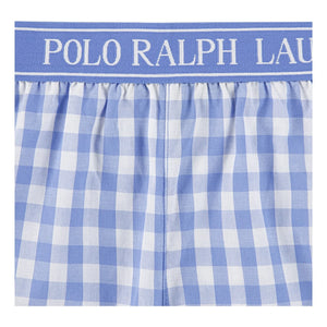 Ralph Lauren - Pijama de camiseta y pantalón corto a cuadros | Azul claro
