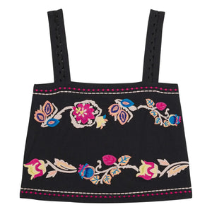 Louise Misha - Top de algodón orgánico Phaedra | Negro