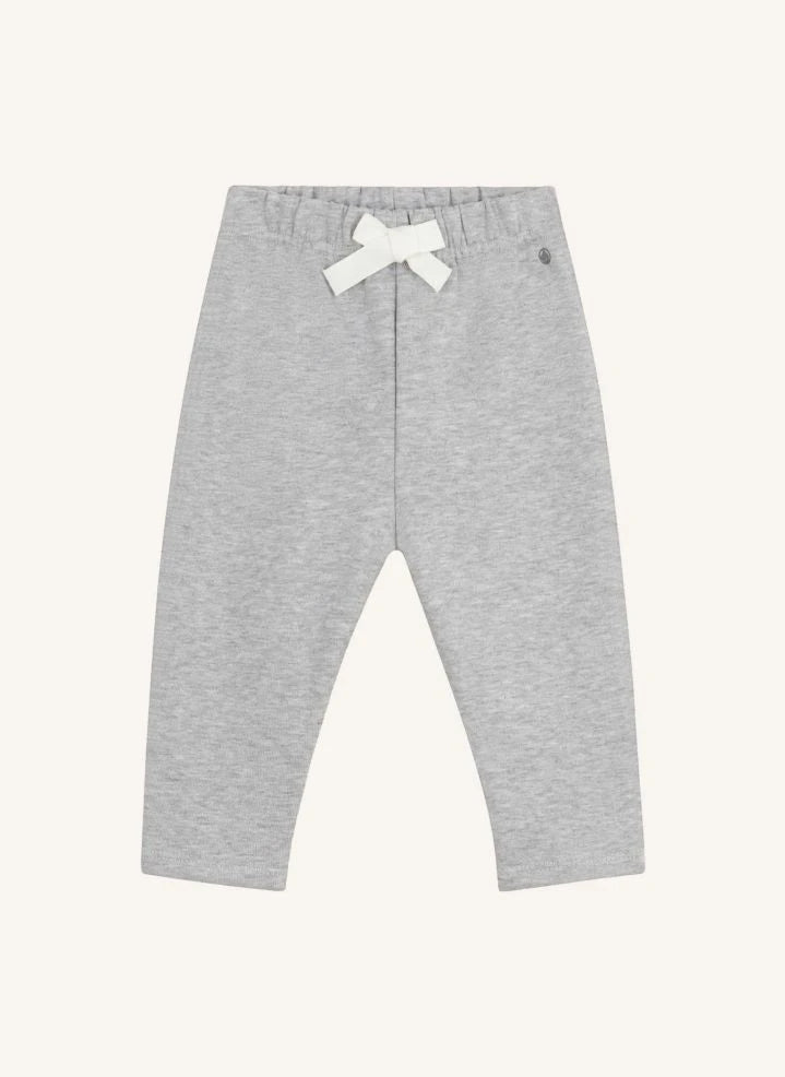 Petit Bateau - Düz Polar Pantolon | Koyu gri melanj