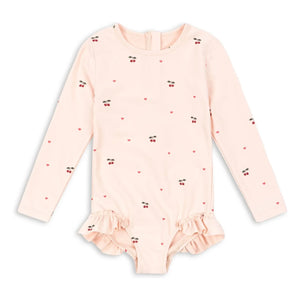 Konges Sløjd - Traje de baño de manga larga Merle Cerises Fibras Recicladas | Rosa claro