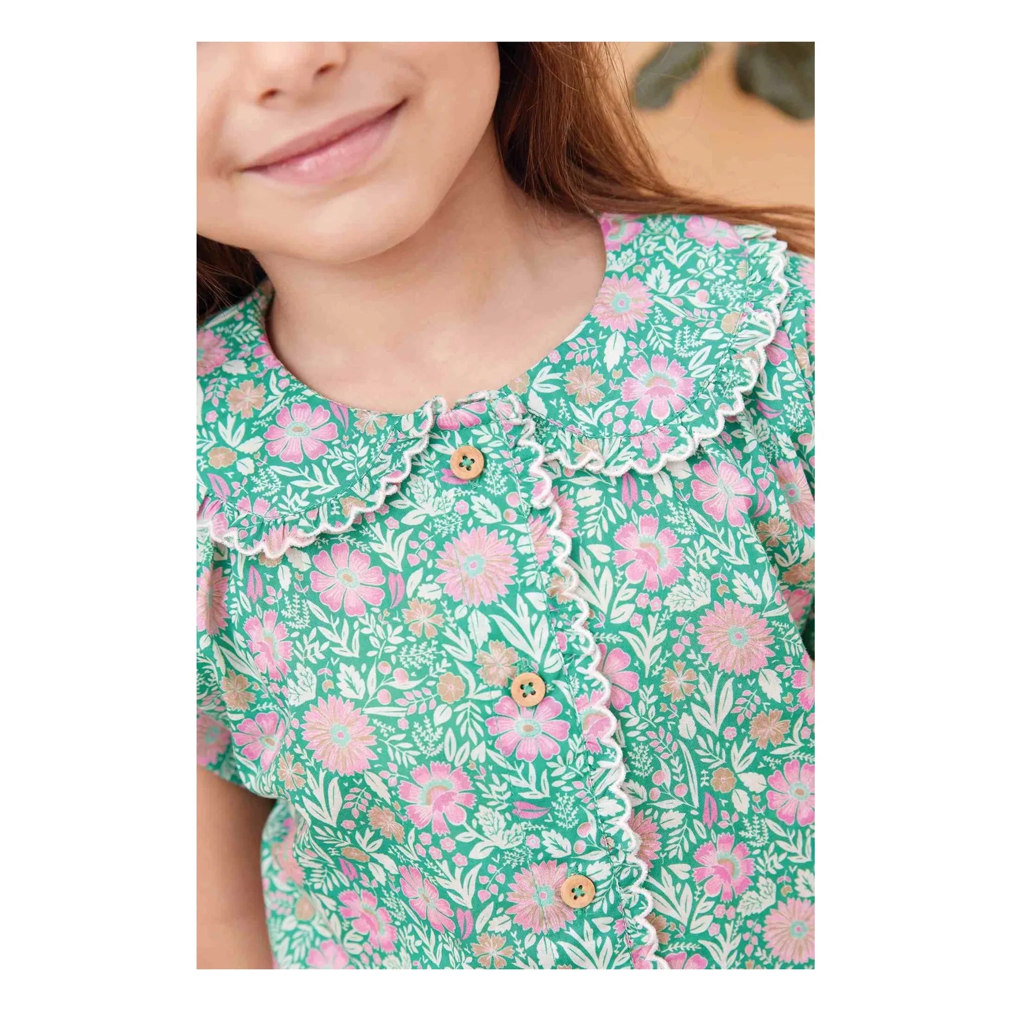 Bonton - Camisa cuello Claudine Lorelei Flowers | Lila