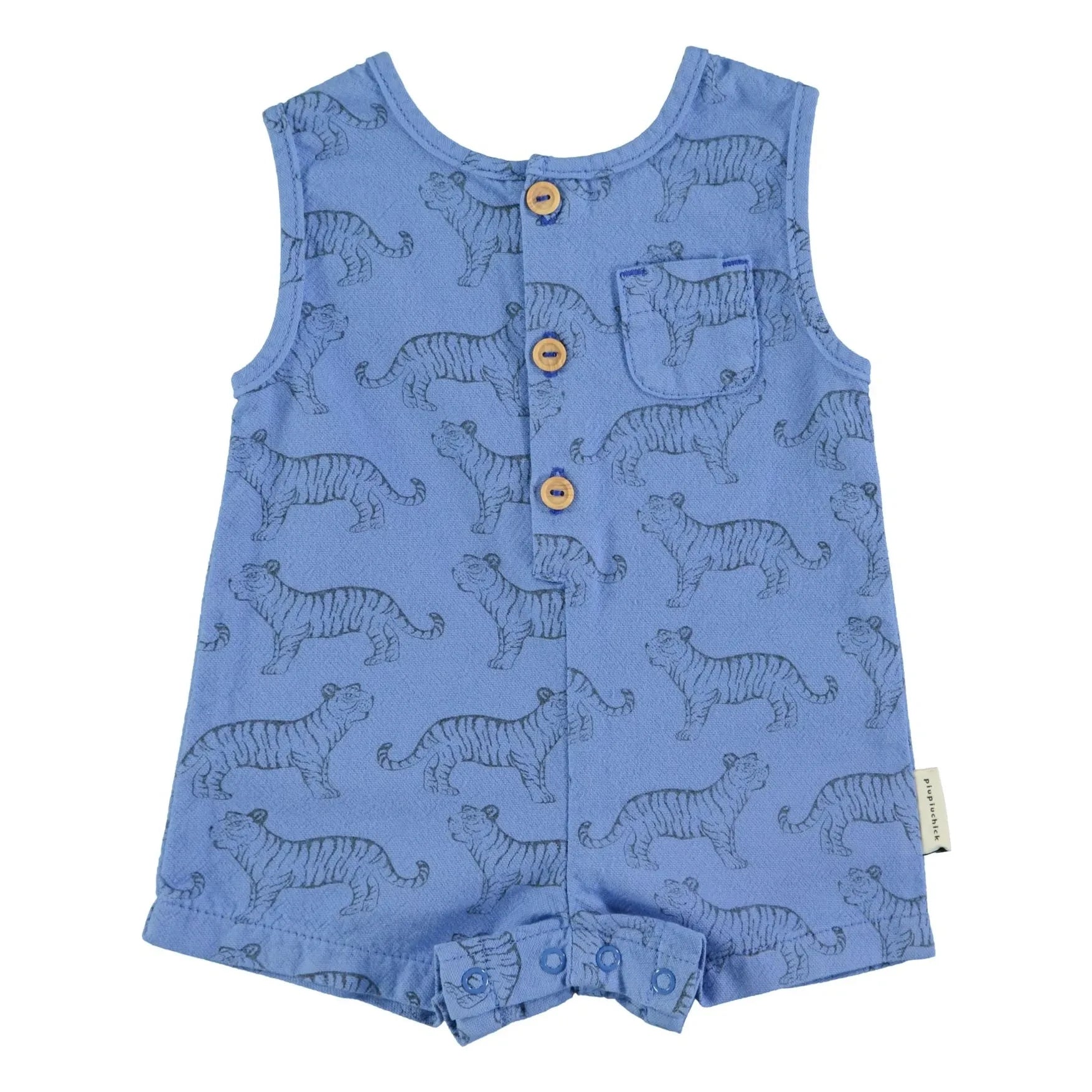 Piupiuchick - Mono de algodón orgánico con estampado de tigre | Azul